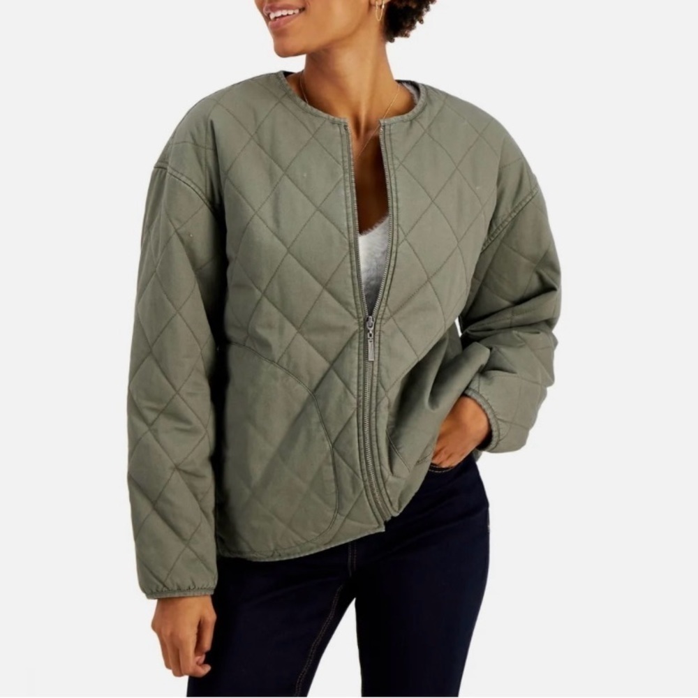 INDIGO SAINTS Womens Green Lined Pocketed Zip Up Jacket XL